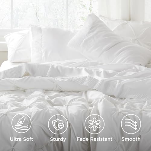 Image of Bedsure Twin XL Sheets Dorm Bedding - 3 Pieces Soft Extra Long Twin Sheets, Breathable & Cooling Bed Sheets Set, Oeko Tex, Easy Care Microfiber for Women, Men, White