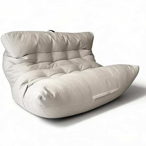 Aiire Puff Exterior Jardín Moderno – Sillón Puf con Relleno Incluido XXL de Diseño Terraza o Piscina   Sofa Puff Gigante para 2 Personas   Outdoor Bean Bag Chair XXL Beige