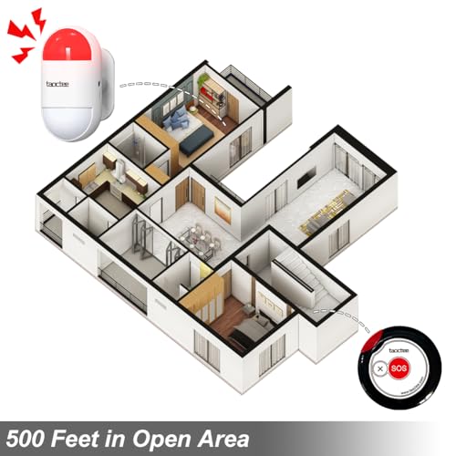 Panic Button Alarm for Security Emergency Remote Panic Button Alarm Siren for Home,Lightweight and Compact Button with Lanyard,Emergency Alert System for House Business Shop(Only 1xsiren) - Image 4