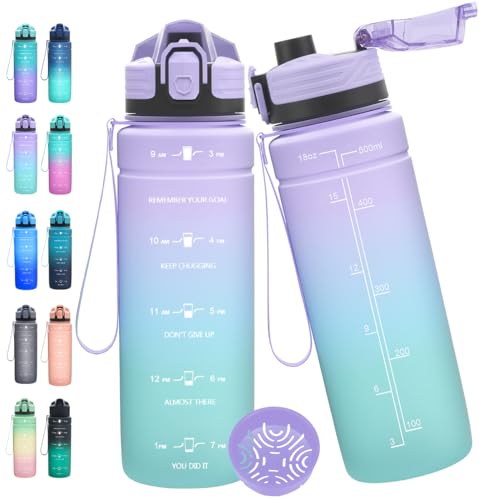 Expansea Trinkflasche 1L/500ml/ 700ml/1500ml Sportflasche, BPA-frei Tritan Trinkflasche Sport Auslaufsicher mit Zeitmarkierung - Wasserflasche für Fitness, Fahrrad, Outdoor, Yoga, Gym, Schule