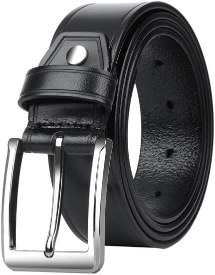 Glatter Herren Ledergürtel Leder Mittleren Alters D Jung Casual Dornschließe Gürtel Young Business Gürtel Langlebig, Black, 120