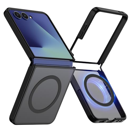 Pilaru Samsung Galaxy Z Flip 7 �P�[�X [Magsafe�Ή�] �������}�b�g���C�t���b�v7�d�b�P�[�X�A�X�������^�f���[�e�B�[�ϏՌ��ی�zflip 7�P�[�X-�u���b�N
