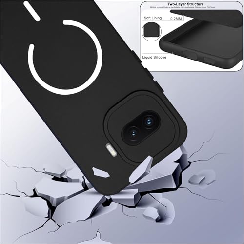 Image of SBMS Silicone Back Cover Case for iQOO 15R 5G | Soft Micro-Fibre Lining Inside | Magsafe Print On Back Side Camera Protection Bump | Shockproof Case iQOO 15R 5G (Black)
