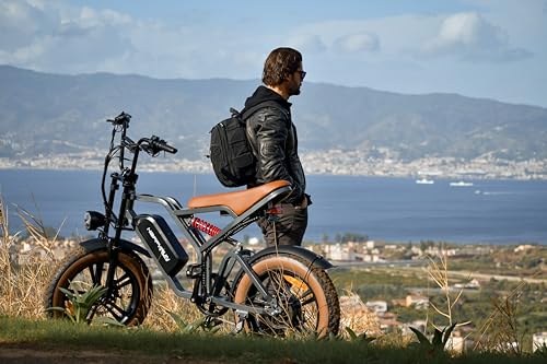 1500W /2000W Moped Style Electric Bike | Adult eBikes - 48V 18Ah/25Ah Removable Battery | 60+ Mile | 32MPH Top Speed - All Terrain Fat Tire Electric Bike for Mountains, Snow, Sand, Road (G60 X 2)