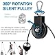 Seilrolle Umlenkrolle 90 mm Block Flaschenzug Fitness Rotation 360° Drahtseilrolle mit Schaukelgurt Karabinerhaken für DIY Home Gym Fitnessgeräte Kabelmaschine