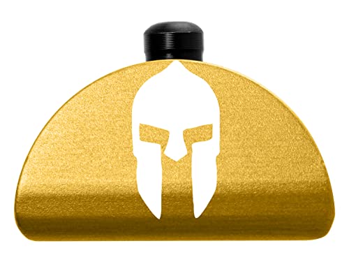 NDZ Performance Aluminum Grip Plug for Glock Gen 1-3 G17 G19 G20 G21 G22 G23 G24 G31 G32 G34 G35 – 6061-T6 Anodized with Custom Laser Engraving – Gold Finish – Spartan Helmet 1