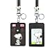 HASFINE ID Badge Holder Cute Credit Card Case Neck Pouch Lanyard with Cartoon Shield Keychain for Students Teens Boys Girls Women