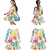 Cndexd Dresses for Girls with Knotted Bows Hair Ties Tie-Dye A-line Skater Dress Fashion Dresses Round Neck Midi Dress for Teen Girls Size XS-3XL