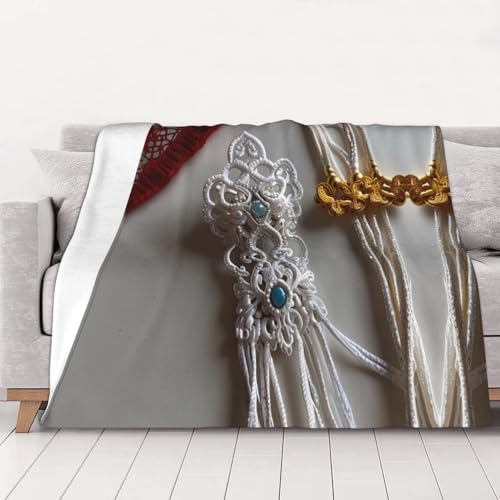 WZYCWB Knot Couverture en flanelle imprimée de 127 x 101,6 cm – 76,2 à 203,2 cm. Une couverture chaude pour l'automne à la maison et une couverture de voyage portable.