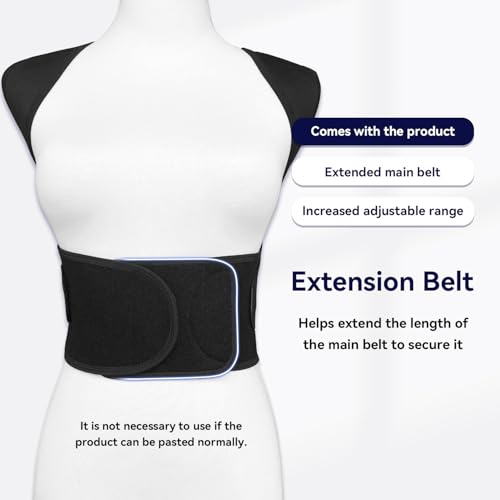 VOKOKOYA Posture Corrector for Women and Men,Adjustable Shoulder Straightener,Back Support Brace,Upper Spine scoliosis, hunchback Black Large