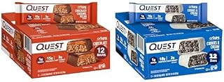 Quest Hero Protein Bars, Chocolate Caramel Pecan and Cookies & Cream, 15g and 18g Protein, 1g Sugar, 12 Count