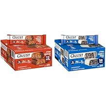 Quest Hero Protein Bars, Chocolate Caramel Pecan and Cookies & Cream, 15g and 18g Protein, 1g Sugar, 12 Count