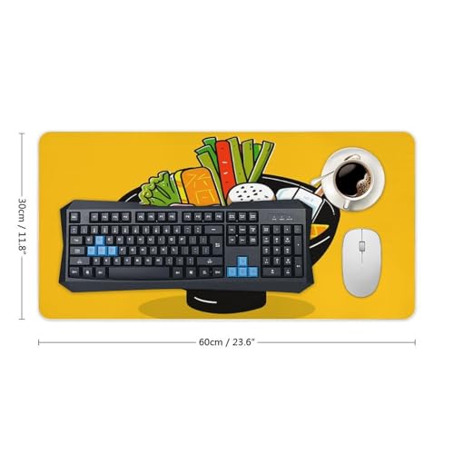 Desk Pad Protector 24x12 Inch Extended Cartoon Hotpot Doodle miniatura 2