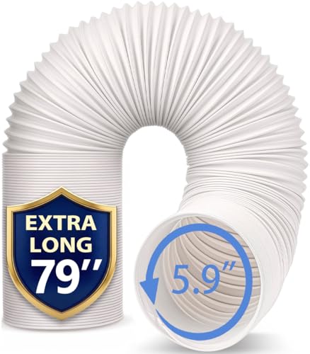 Jin&Bao 5.9' (6') Diameter AC Hose, 78.7' Length Portable Air Conditioner Exhaust Hose, Counterclockwise Thread, Universal Replacement