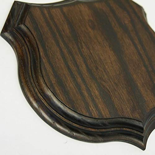 GTK - Geweihe & Trophäen KRUMHOLZ 1x Wappenschild Wildschwein Trophäenschild Wappenform, AF 15cm, mit Eichenlaub Deckblatt massiv + Klein