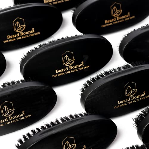 Beard Bonnet -Military Style Boar Bristle Mens Hair Brush - Small Hand + Palm Size Hairbrush And Beard Brush For Grooming Thin, Fine, Facial And Short Hair - Soft Bristle #TOP6