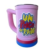 Jarra Un Poco de Ruido Chop Jarra de cerveza Un Poco de Ruido incluye mini llavero, taza, vaso de gran capacidad multifuncional 500ml, Cumbia Argentina (Rosa)