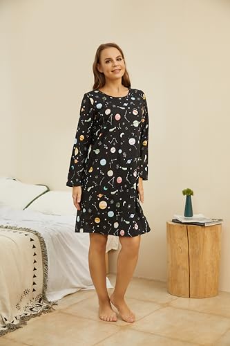 Image of PNAEONG Women's Cotton Long Maxi Night Gown Nighty Dress Stylish Super Soft Comfortable