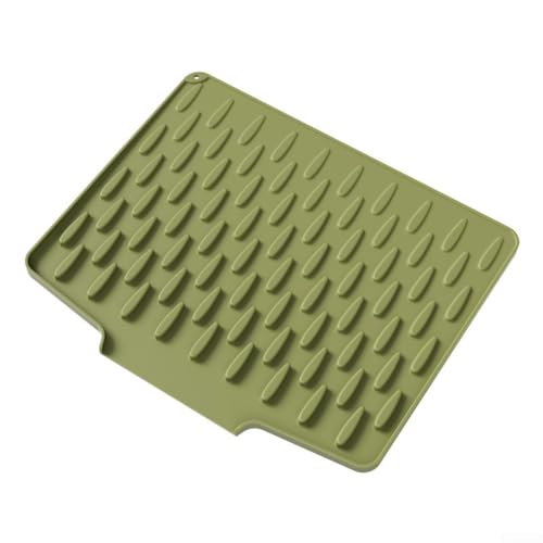 Pumixiy Alfombrilla de secado de silicona para encimera de cocina con diseño inclinado, para una rejilla de drenaje rápido para una rápida circulación del aire, resistente al calor y antideslizante