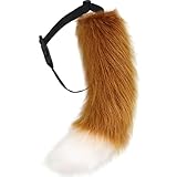 DRESHOW Fox Fur Fox Tail Fluffy Cat Tail Animal Tail Cosplay Party Halloween Costume One Size 15' for Teen Adult