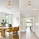 Majhoiw Goldener Kristall Kronleuchter Deckenleuchte, luxuriöse Kristall Semi Flush Mount Deckenleuchte für Esszimmer, Schlafzimmer, Flur, Bar und Küche, 4 Flammig E14 Deckenlampe