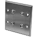 Seismic Audio SA-PLATE23 Stainless Steel Wall Plate with Four 1/4-Inch TS Mono Jacks