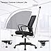 Ergonomic Office Chair Cheap Desk Chair Mesh Computer Chair with Lumbar Support Arms Modern Cute Swivel Rolling Task Mid Back Executive Chair for Women Men Adults Girls,Black