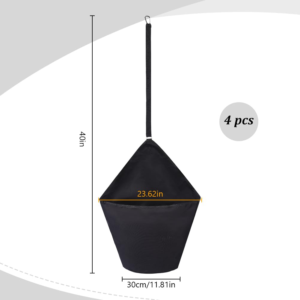 WEBEEDY 4 bolsas de alimentación para caballos, bolsa colgante para cubo de agua, organizador colgante de remolque de caballos con correa para uso estable de pastos de granero, suministros de
