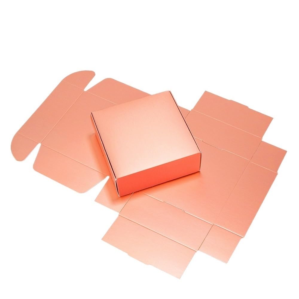 Kraft Geschenkboxen 20 Stück/Kraftkarton Schwarz Weiß Verpackungskarton Festival Party Geschenkbox Seifenkarton (Color : Rose Gold, Size : 20PCS_15X8X4CM)