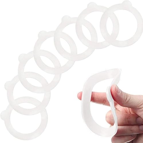 Miniatura 6 de 6 piezas de sellos de goma blanca, tarros de vidrio, juntas herméticas de silicona de repuesto, anillos de sellado para frascos de almacenamiento