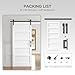 ROYMELO 36x84 Inch White Sliding Barn Door Slab with 6.6ft Hardware Kit Included, 5-Panel, MDF Wood Panel Covered with Water-Proof Scratch-Proof PVC Surface, Simple DIY Assembly