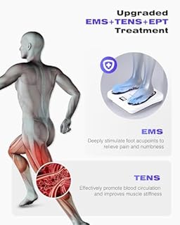 Massaggiatore Plantare per Neuropatia, Ricaricabile EMS Massaggiatore per Piedi con 10 Modalità e 20 Intensità per la Circolazione, la Fascite Plantare e l'alleviamento del Dolore da Gonfiore, Regali