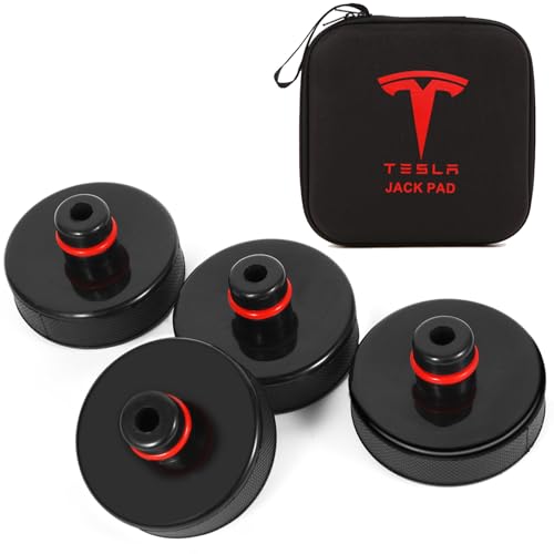 2026 Jack Pad Compatible with Tesla Model Y/3/X/S Spare Tire Kit Lifting Pucks Adapter Tool with Storage Case Car Jack Stand for Tesla Accessories2025 2024 2023 2020-2017 Chassis Protector