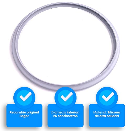 Anakel Home Fagor Pressure Cooker Rubber Replacement M18804554 Compatible with Fagor Pressure Cooker with Interior Diameter of 9.84 inches | Silicone, Ø9.84 in, Gray