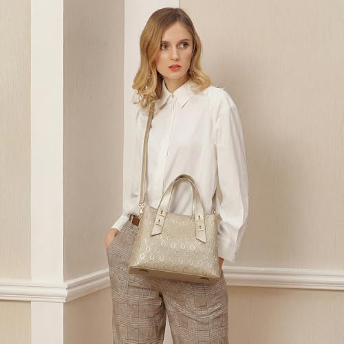 Image of LAORENTOU Women Crossbody Handbags Genuine Leather Satchel Handbags for Women Top-handle Shoulder Tote Purses