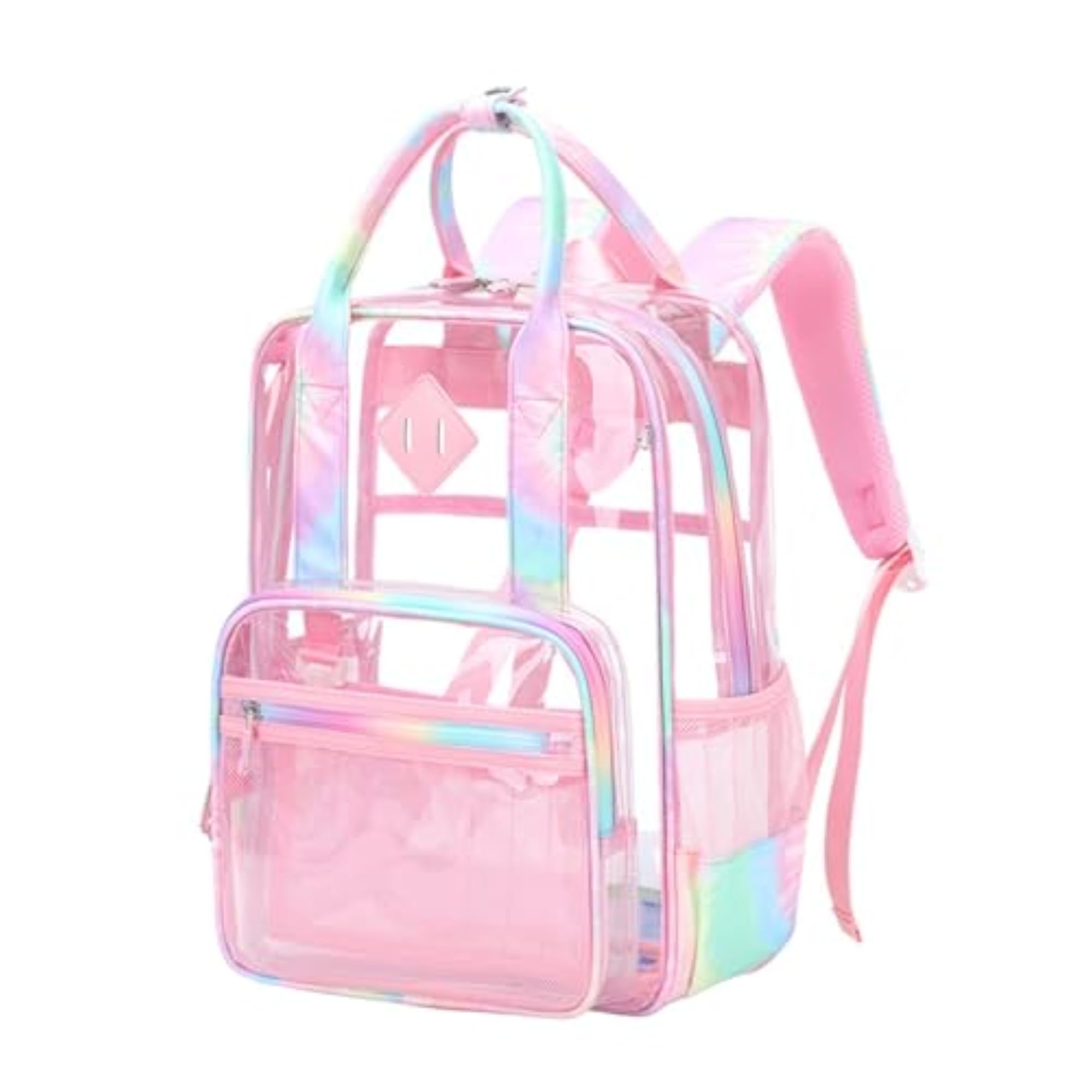 Transparent PVC Clear Laptop Backpack for Teens, Colorful