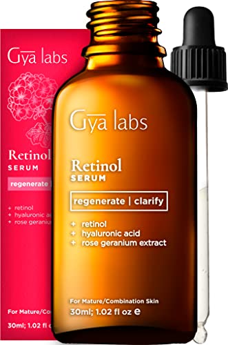 Gya Labs Retinol Serum for Fresh-Looking Skin (30ml) - Formulated with Retinol & Hyaluronic Acid - For Plump, Smooth-Looking Complexions