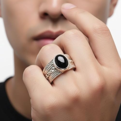 Image of 55Carat Choose Your Color Genuine Gemstone Sterling Silver Ring Band Vintage Handmade Jewelry Sizes 5-12