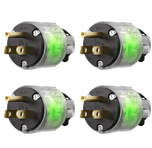 Yomiuwo 4 Pack Lighted Grounding Plug15 Amp 125 Volt Extension
