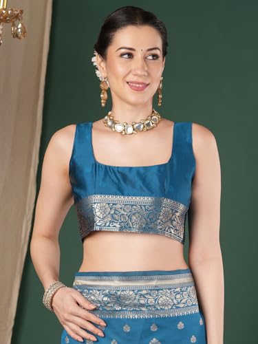 Image of AKHILAM Women's Georgette Embellished Designer Saree With Unstitched Blouse Piece