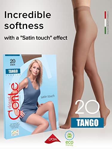Image of Conte Tights Sheer to Waist Pantyhose with Satin Silky Touch Effect, Tango 20 Den