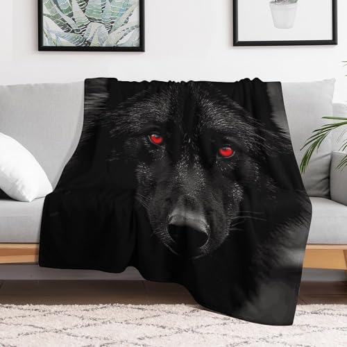 Couverture loup imprimé en flanelle de qualité supérieure jeté de lit chic - 6
