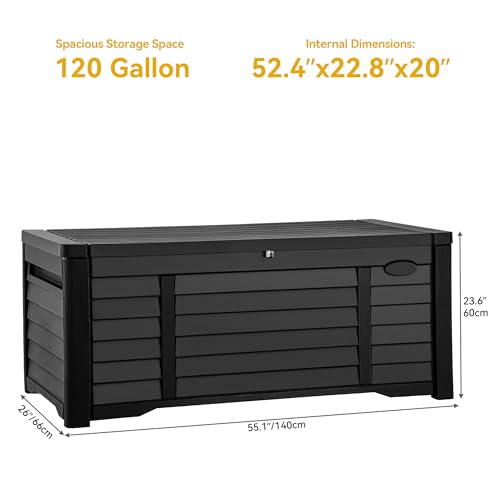 Dwvo MADWV4OEER Outdoor Louver Storage Deck Box W/120 Gallon Capacity thumb #5