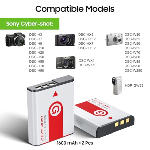 image for ZODELOW NP-BG1 Battery(2-Pack) and Charger(2CH) Set,Digital Camera Acc