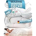 Glückstoff® Winterdecke aus Federn und Daunen 135x200cm [Zertifiziert in Deutschland] - Dicke Bettdecke Winter Waschbar - Warme Daunendecke Allergiker - Schlafdecke Zudecke - Decke Extra Warm - Duvet
