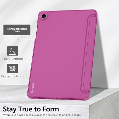 Image of MoKo for Samsung Galaxy Tab A11 Plus / A11+ Case 11 Inch 2026, Galaxy Tab A9 Plus / A9+ Case 11 Inch 2024, Slim Stand Hard PC Translucent Back Shell Smart Cover, Auto Wake /Sleep, Fuchsia