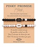 UNGENT THEM Matching Couples Bracelets Pinky Promise Long Distance Relationship Forever His Hers Birthday Christmas Valentines Sweetest I Love You Gifts for Him Her Boyfriend Girlfriend Bf Gf Men