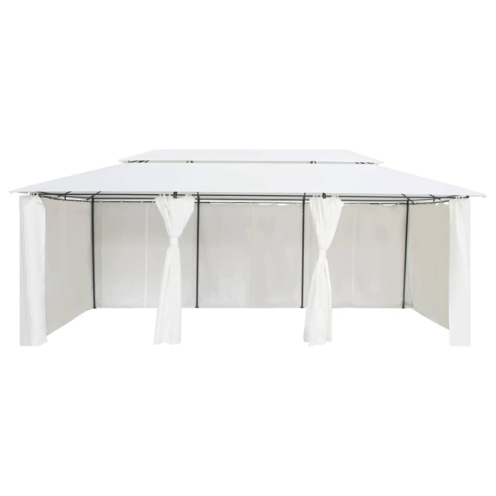 Pawilon z zasłonami 600 x 298 x 270 cm biały stal poliester