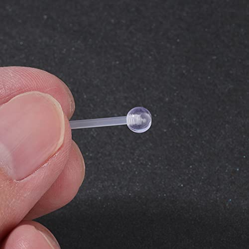 14g 16g Clear Plastic Nipple Rings for Surgery Pregnant Maternity Weaning, Horseshoe Nipple Piercing Jewelry, Plastic Clear Tongue Rings Piercing Retainer Jewelry3