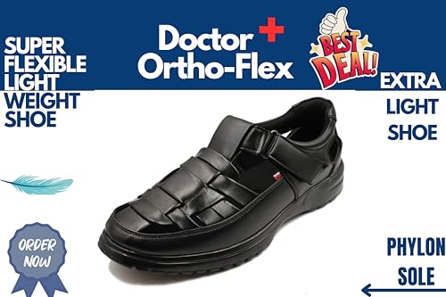 Image of Men's Orthopedic Roman Sandals | Soft Cushion Footbed | Lightweight Comfortable Anti-Skid Durable Sole | Open Toe Casual Formal Sandals for Men DASH-01